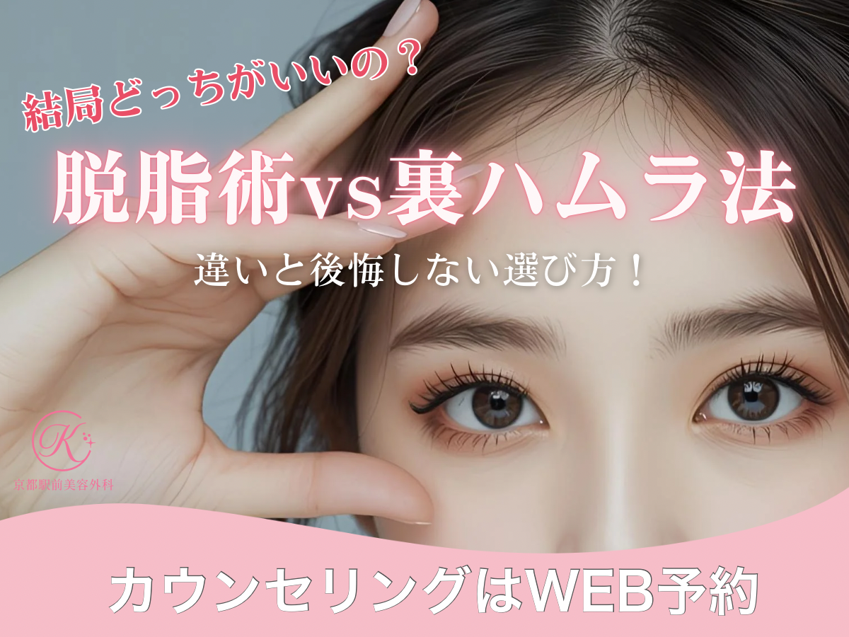 脱脂(切らないクマ取り・目の下のたるみ取り)と裏ハムラどっちがいいの?