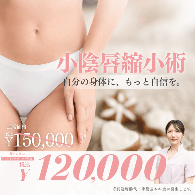 小陰唇縮小術キャンペーンインタビューモニター12万円