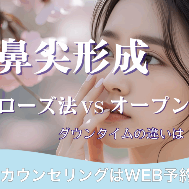 鼻尖形成のクローズ法とオープン法のダウンタイムの違いは？（京都駅前美容外科のコラム）