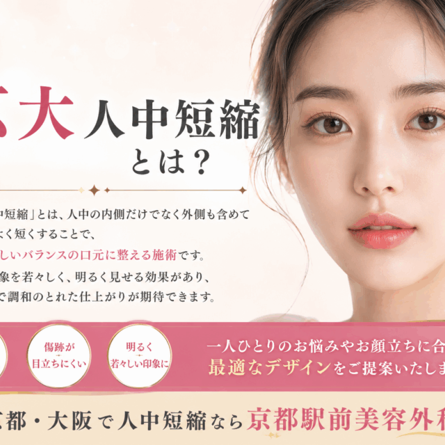 拡大人中短縮（内外側人中短縮）ってなに？京都・大阪で人中短縮なら京都駅前美容外科。京都駅前美容外科の医療コラム。