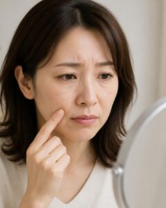 ほうれい線が気になる女性（京都駅前美容外科の画像）